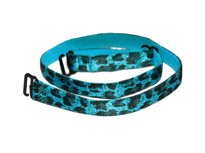 Detachable aqua blue leopard print bra straps
