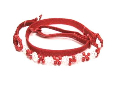 Red beaded detachable bra straps
