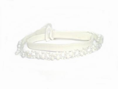 detachable white beaded bra strap