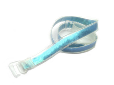 Detachable aqua blue glitter bra straps