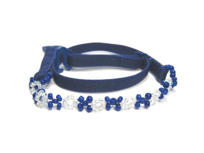 Detachable blue beaded bra straps
