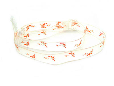 detachable clear orange print bra strap