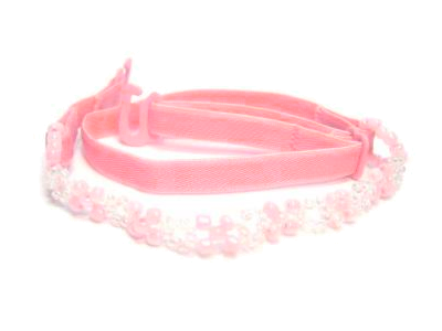 detachable pink beaded bra strap