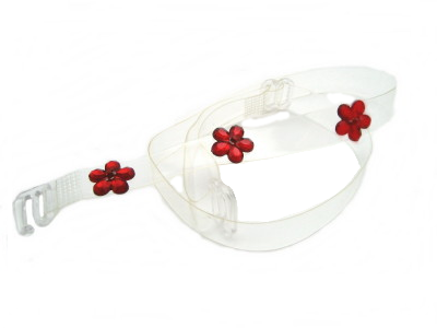 detachable clear red daisy bra strap