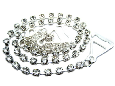 detachable silver clear diamante bra strap