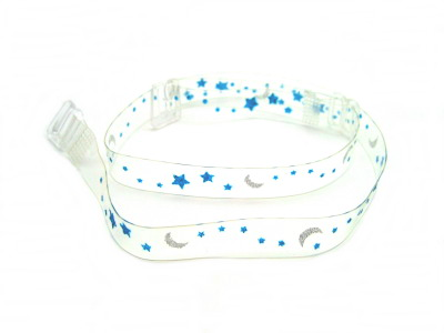 detachable clear silver blue print bra strap